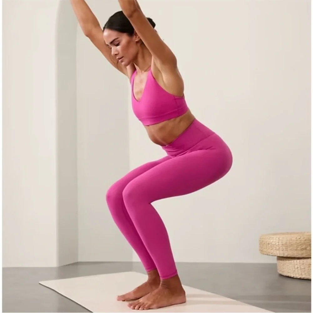 Athleta Transcend Crossover 7/8 Leggings Iceplant Pink Size Large